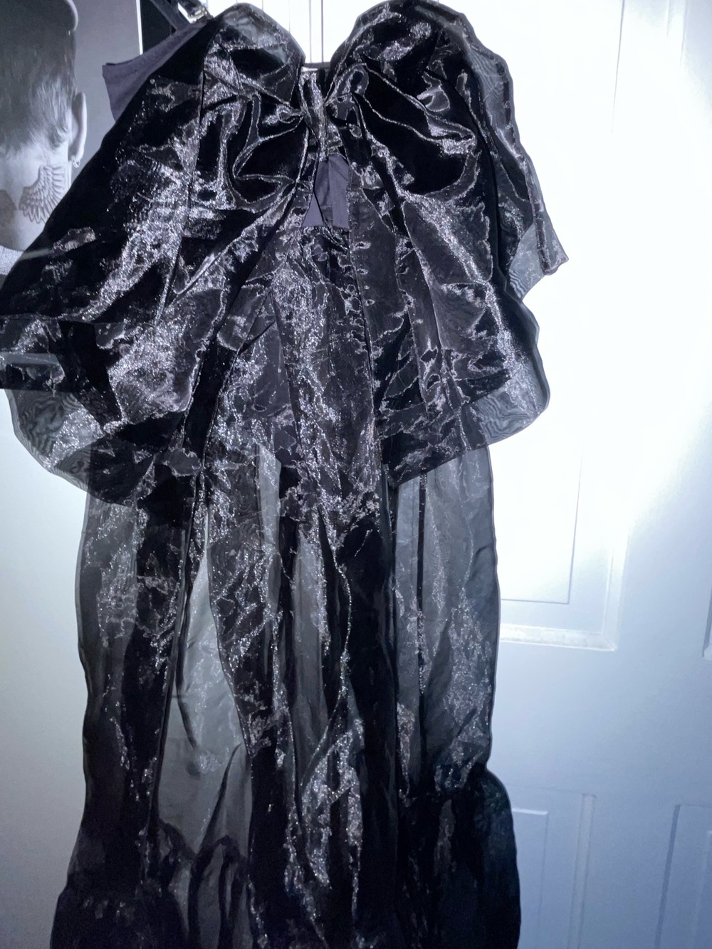 We The Free Sheer Black Maxi dress with Bow Front - Picture 6 of 7